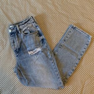 pacsun high-waist button up ripped mom jeans